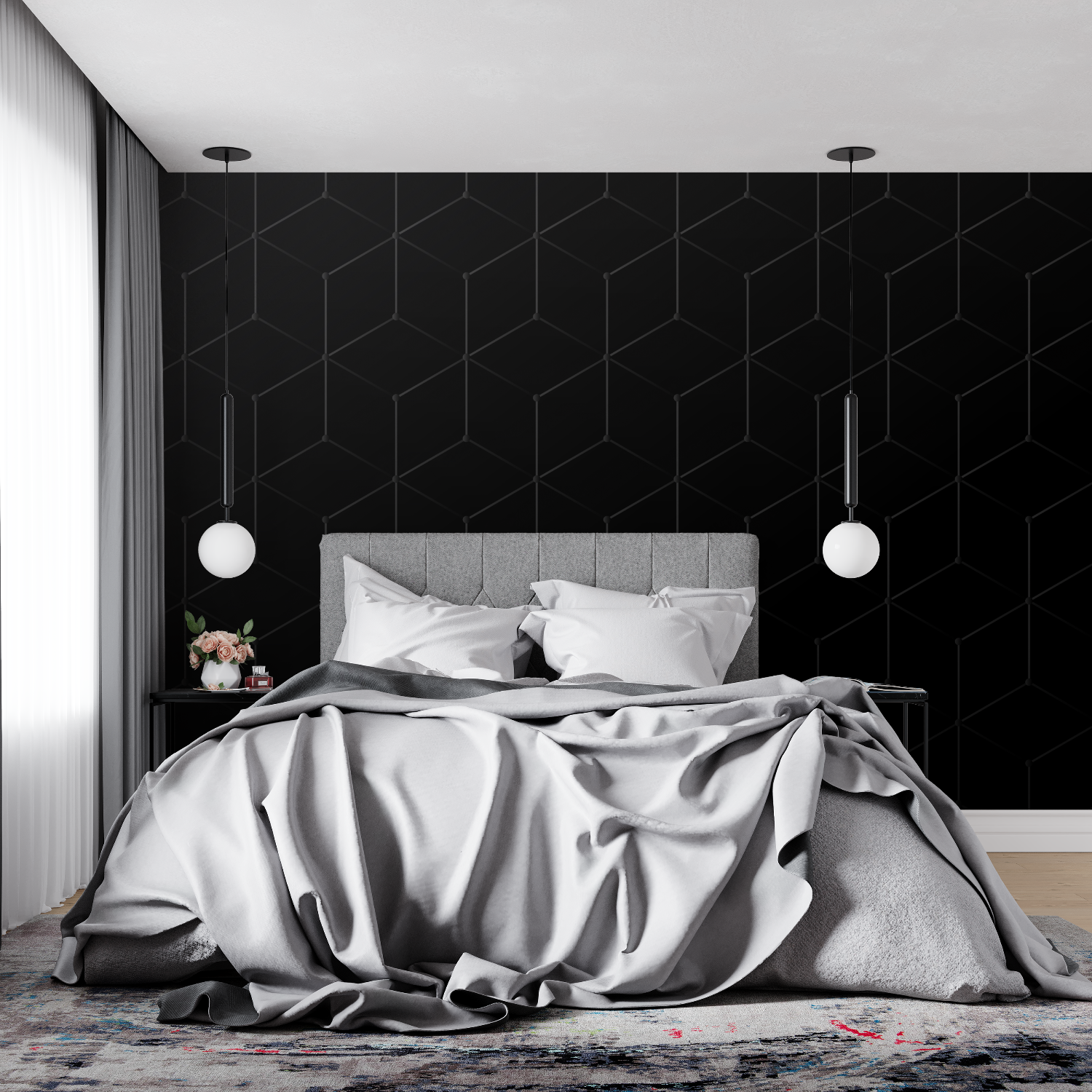 Geometric Black Wallpaper | Murals Wallpaper