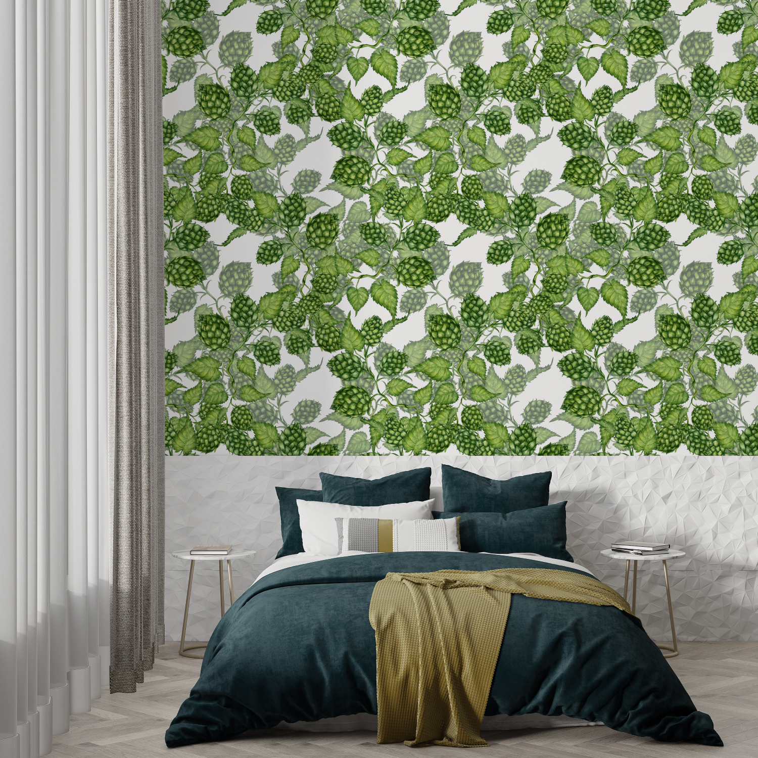 Flowered Green Wallpaper | Murals Wallpaper