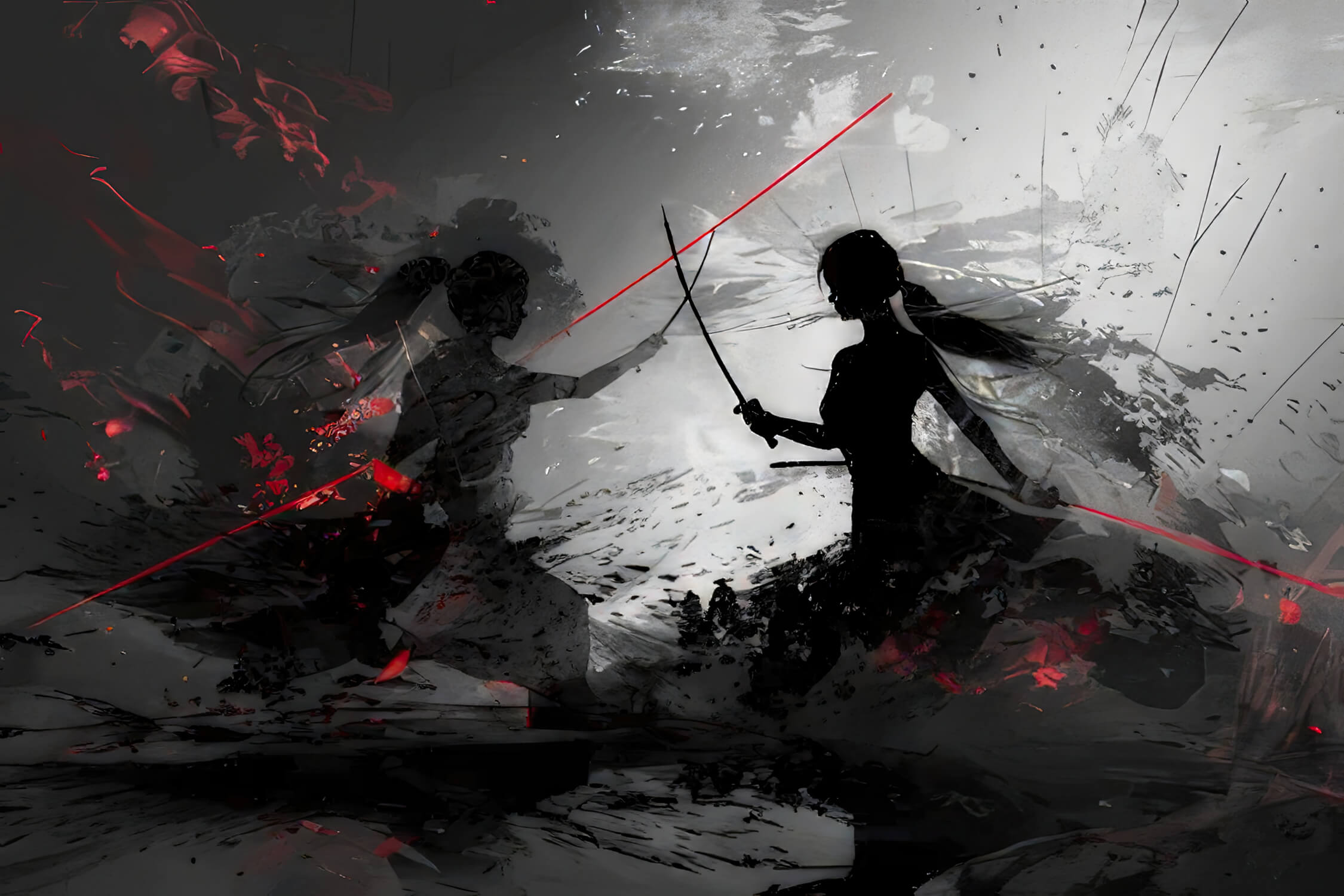 Anime Combat Design Wallpaper | Murals Wallpaper