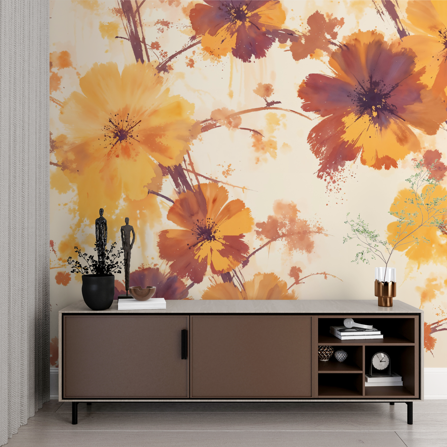 Watercolor Floral Pattern Wallpaper | Murals Wallpaper