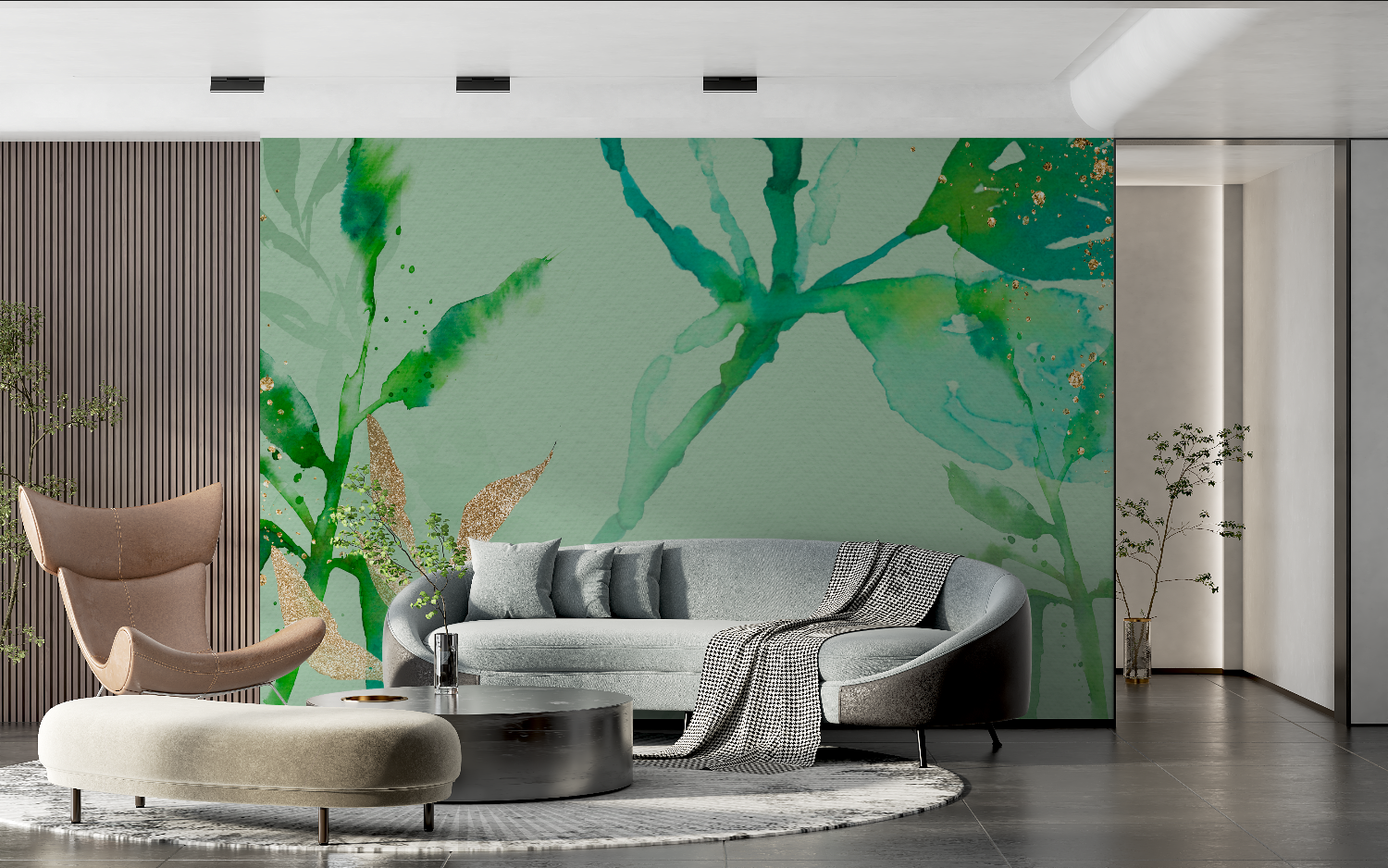 Aqua Green Wallpaper for Bedroom | Murals Wallpaper