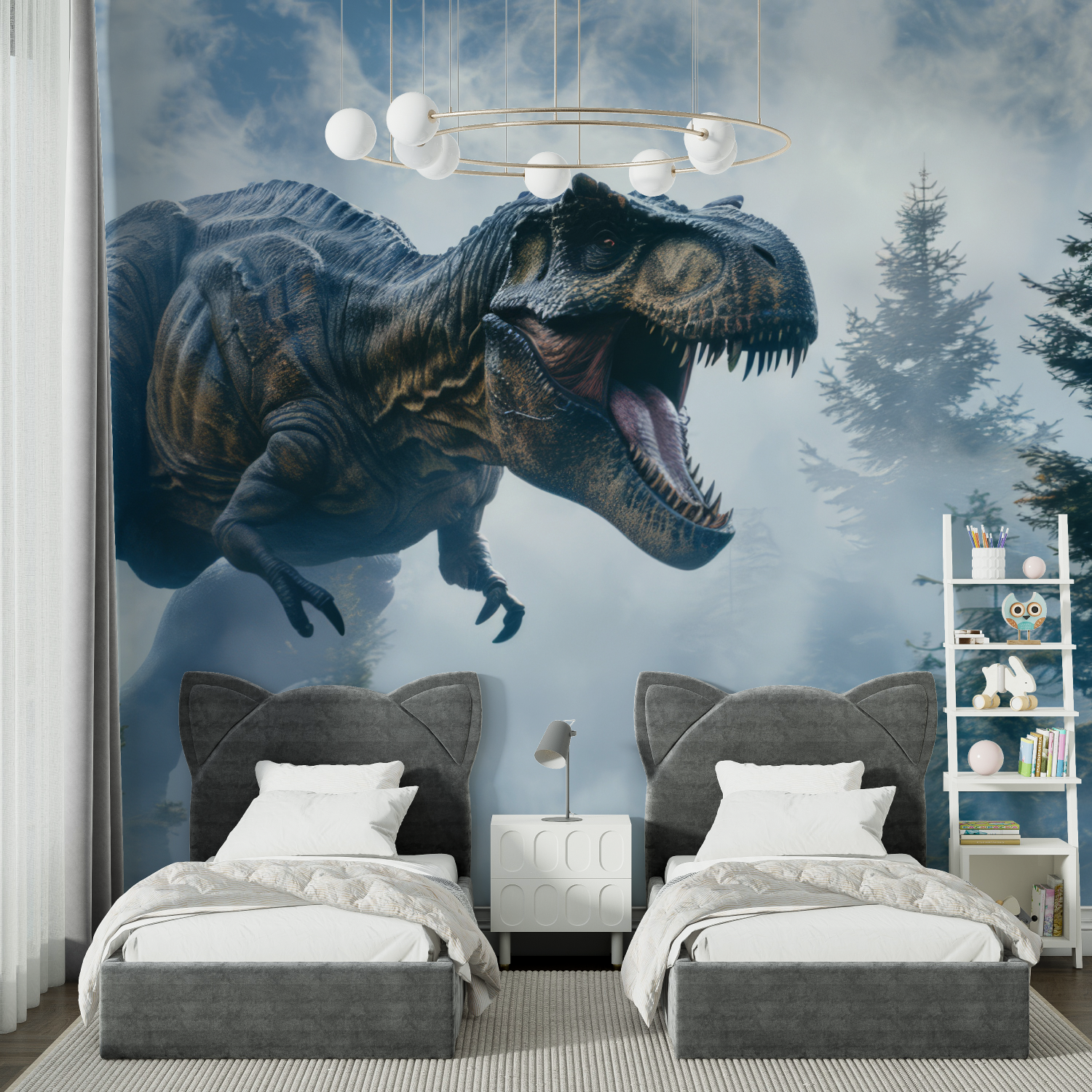Dinosaur T-Rex Mist Wallpaper | Murals Wallpaper