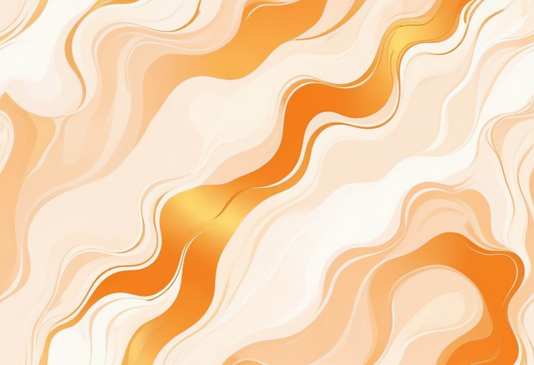 Orange and White Wave Wallpaper | Murals Wallpaper