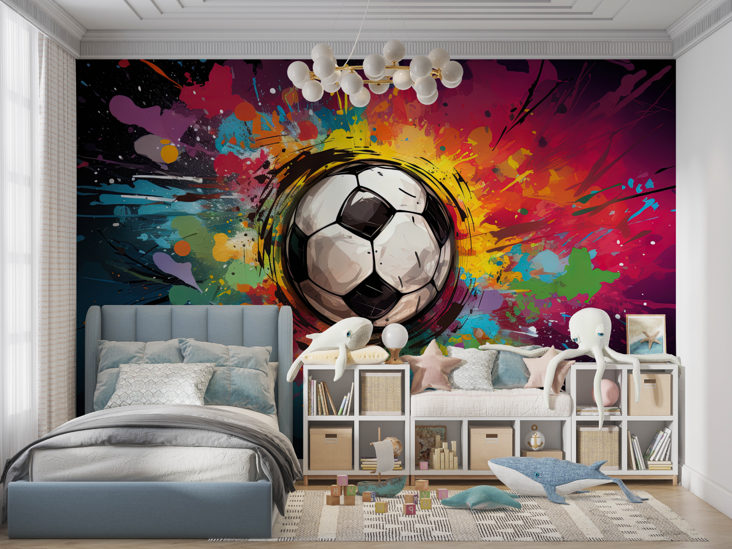 Ballon Graffiti Fußball Tapete | Wandbilder Tapete