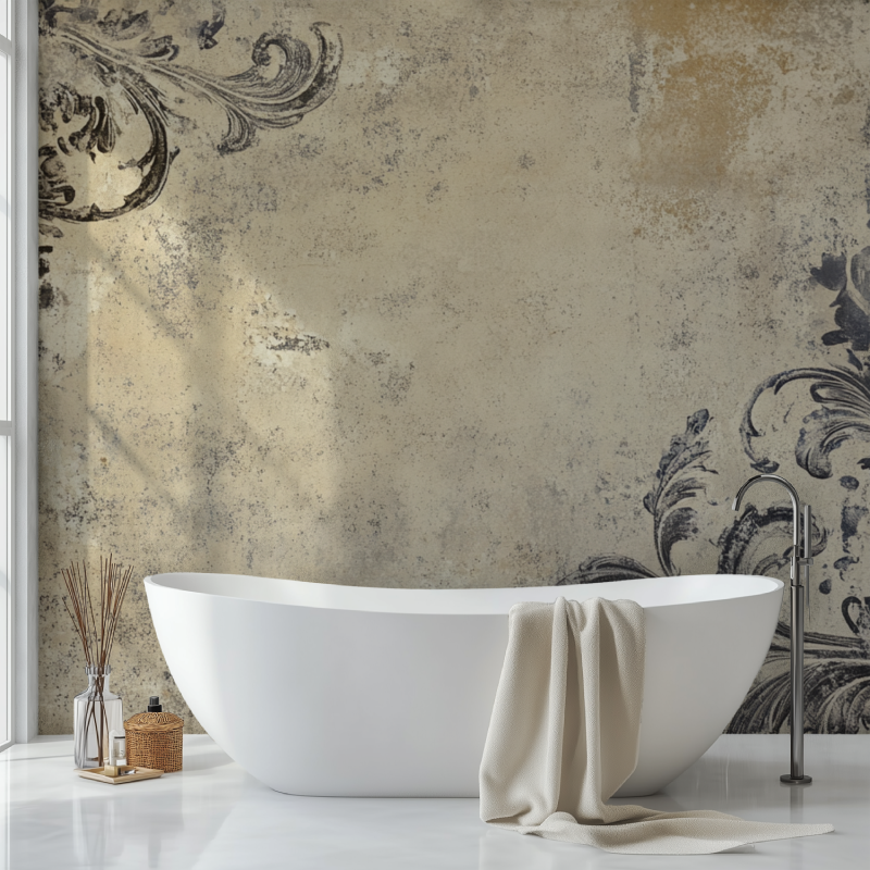 Taupe Vintage Wallpaper | Murals Wallpaper