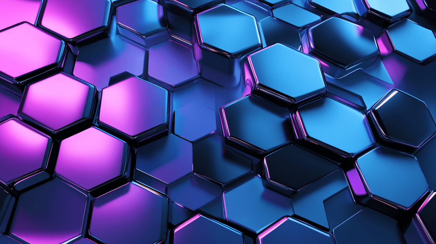 Neon Blue Hexagon Wallpaper | Murals Wallpaper