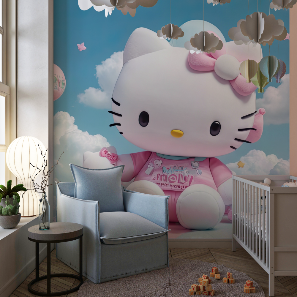 Tapete Hallo Kitty Welt 3D-Schlafzimmer für Mädchen