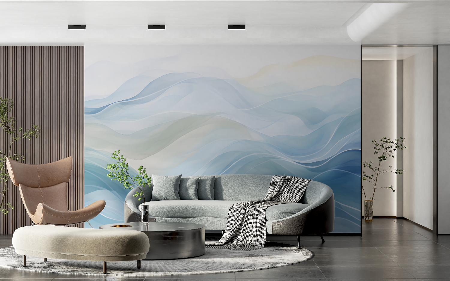 Watercolor Blue Wave Wallpaper | Murals Wallpaper