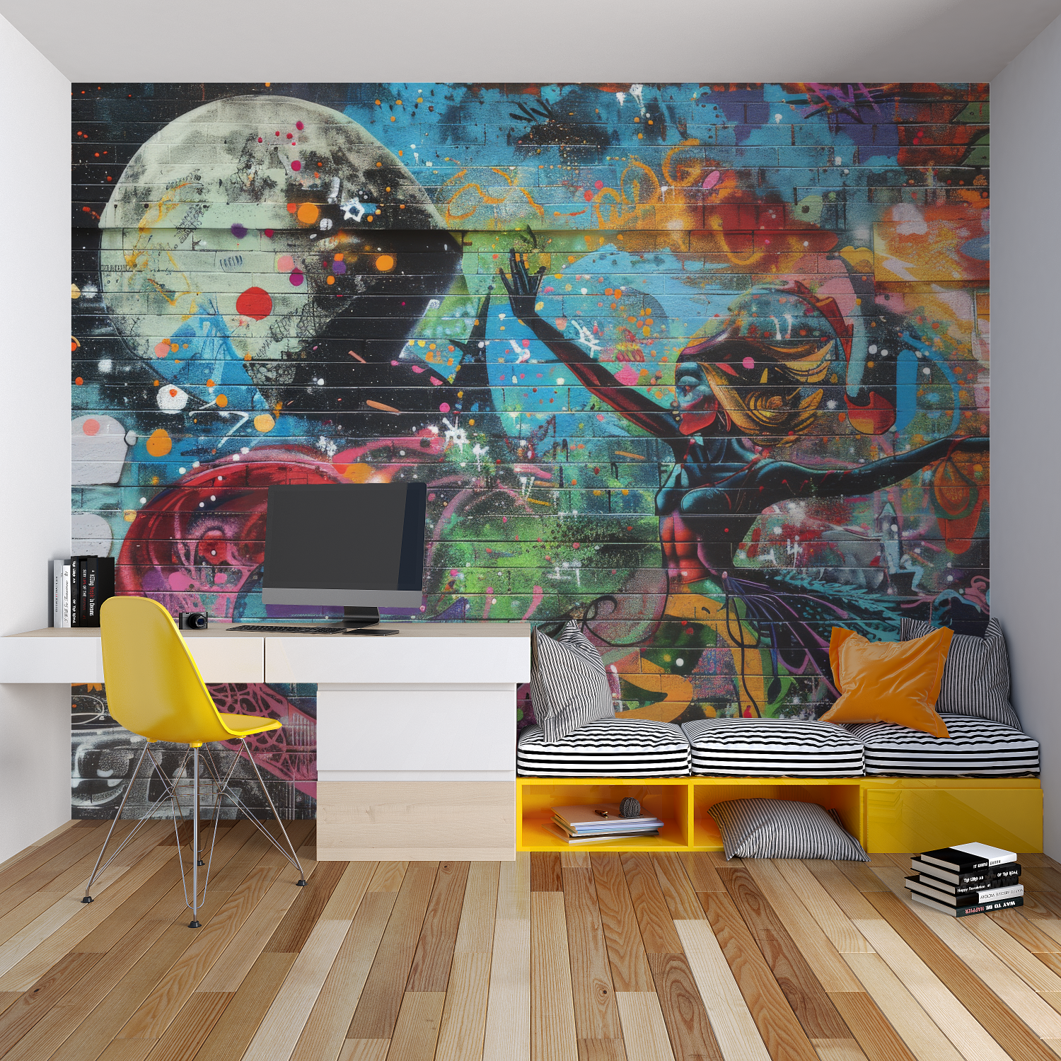 Graffiti Brick Wall Teen Wallpaper | Murals Wallpaper