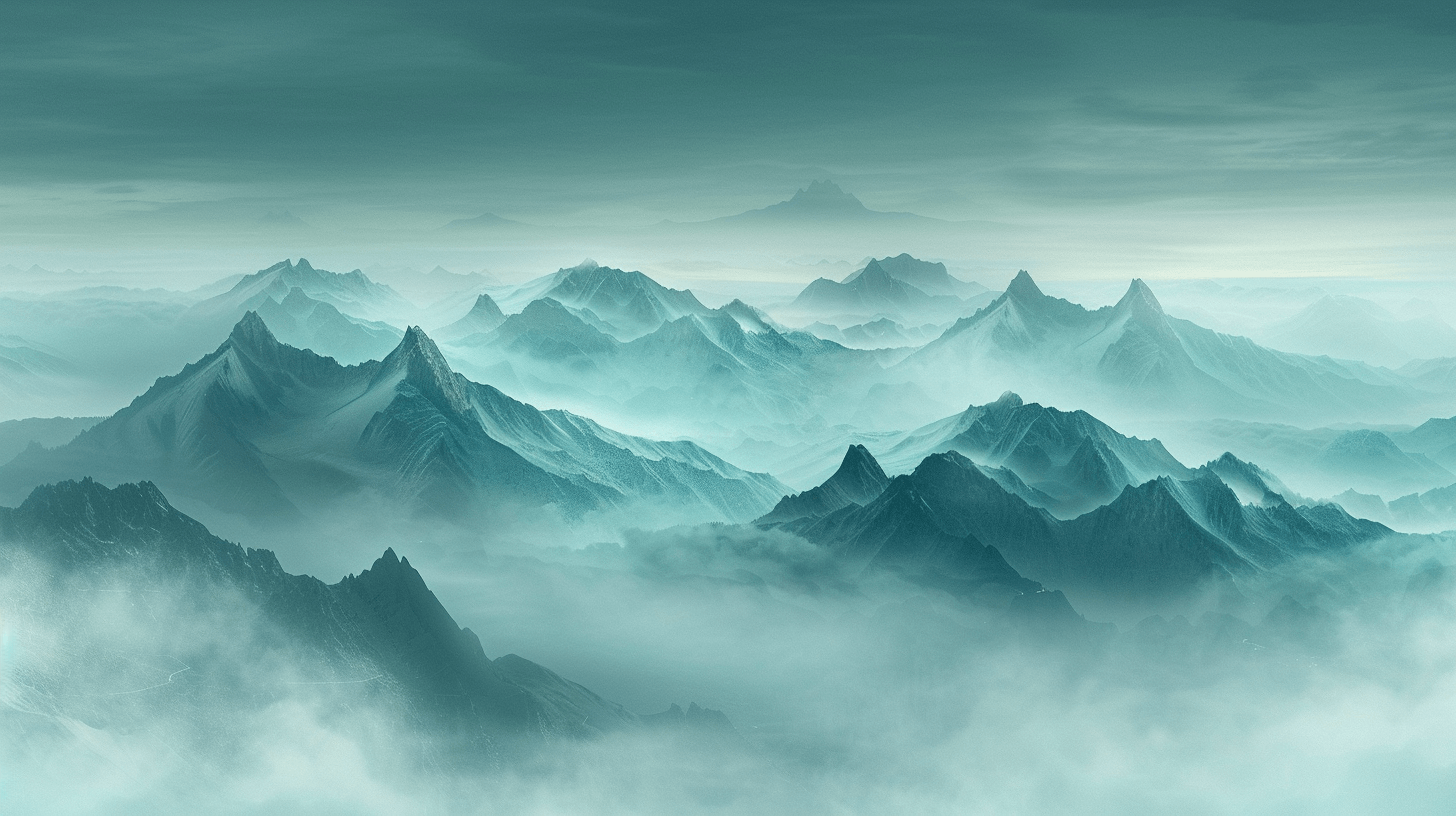 Custom Wallpaper Mountain Mist Turquoise | Murals Wallpaper