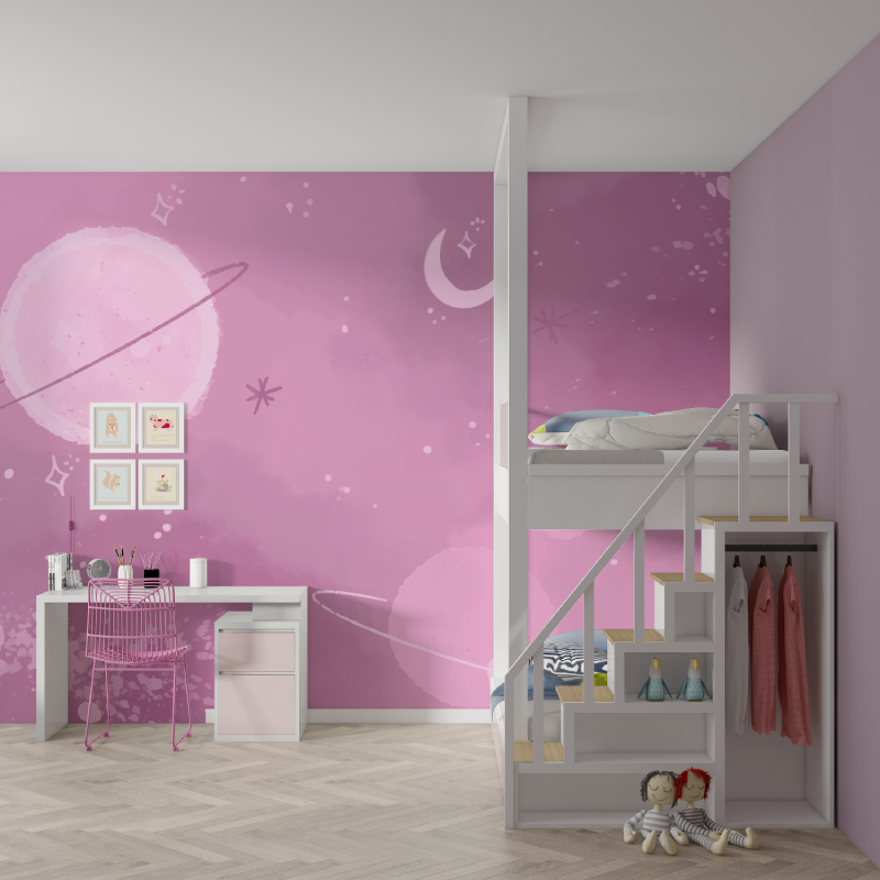 Teen Girl Space Planet Wallpaper | Murals Wallpaper