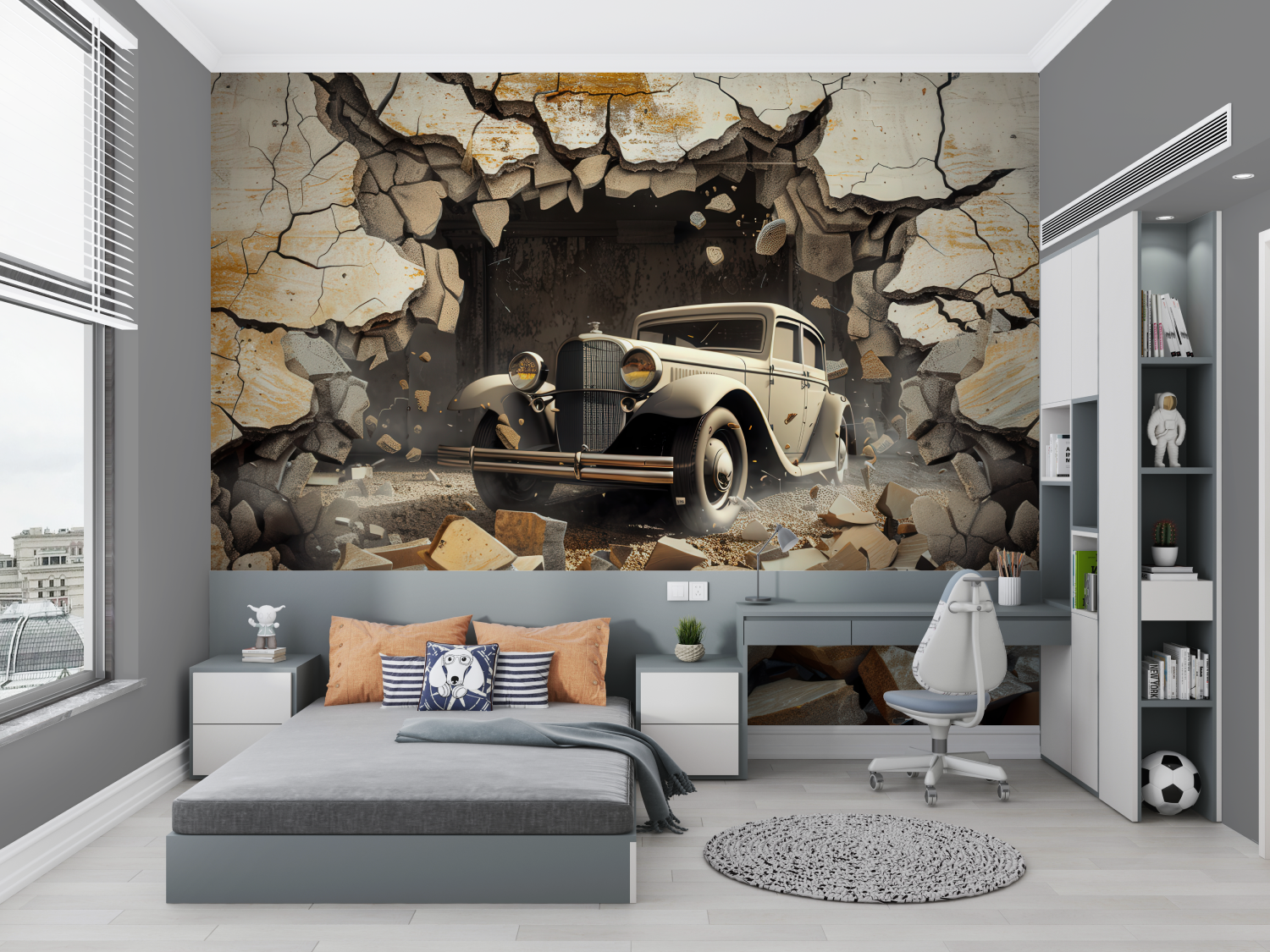 3D-Auto-Hintergrundbild | Wandbild-Hintergrundbild