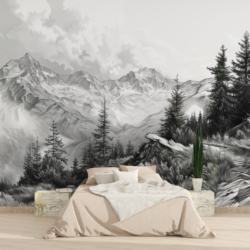 Alpine Mountain Range Wallpaper | Murals Wallpaper