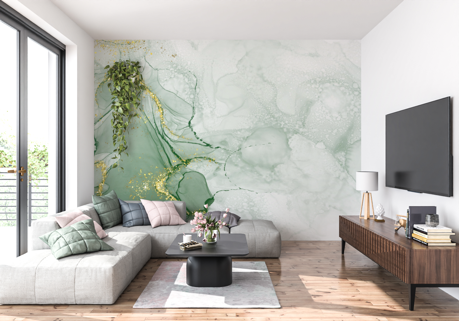 Green Marble Wallpaper | Murals Wallpaper