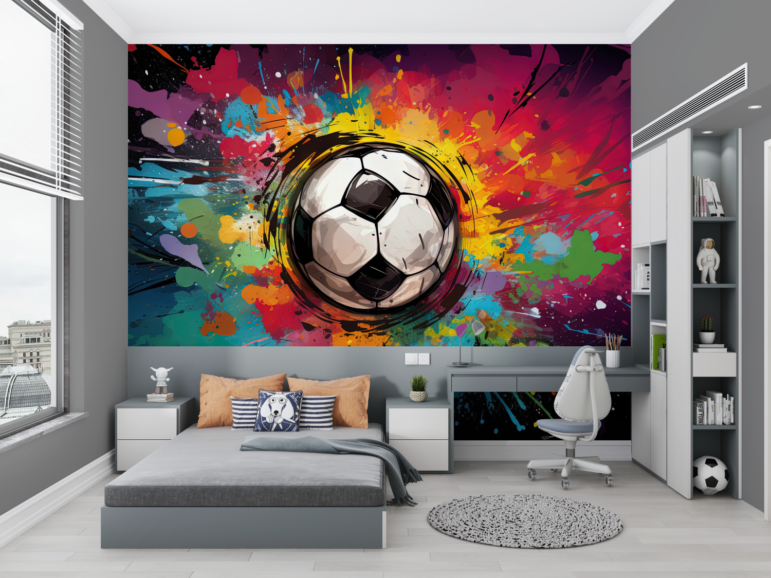 Balloon Graffiti Football Wallpaper | Murals Wallpaper
