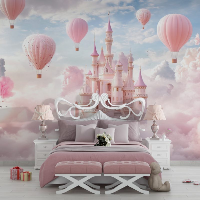 Princess Balloon and Castle Wallpaper | Murals Wallpaper