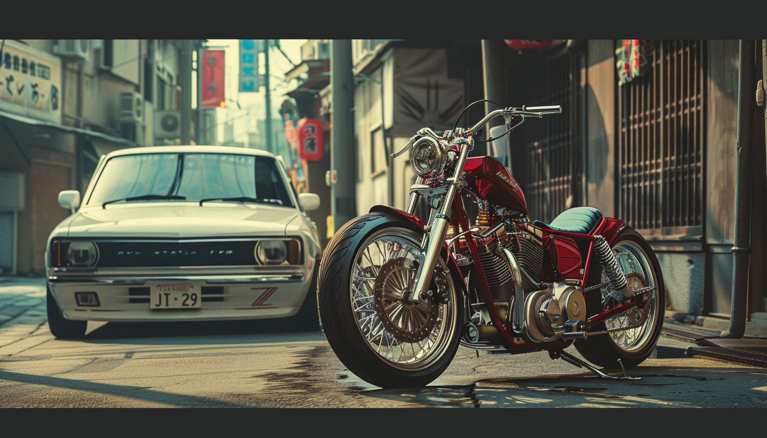Motorcycle and Car Wallpaper | Murals Wallpaper