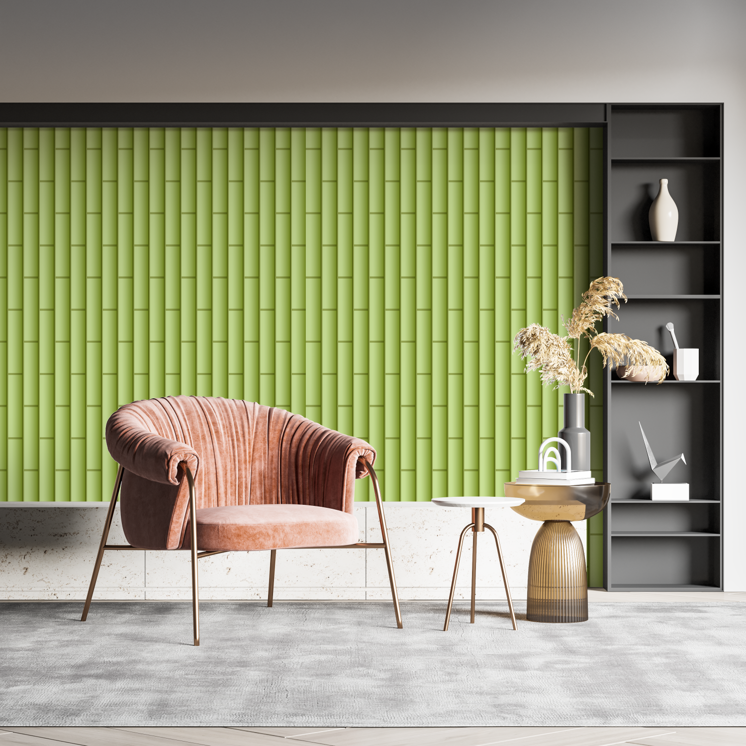 Light Green Bamboo Effect Wallpaper | Murals Wallpaper