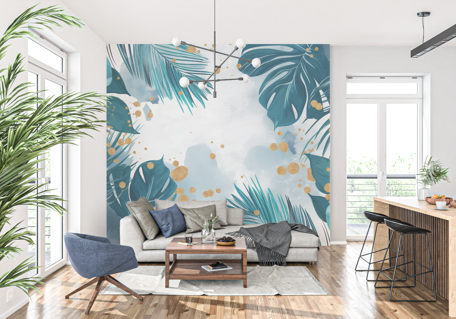 Turquoise Blue Wallpaper | Murals Wallpaper