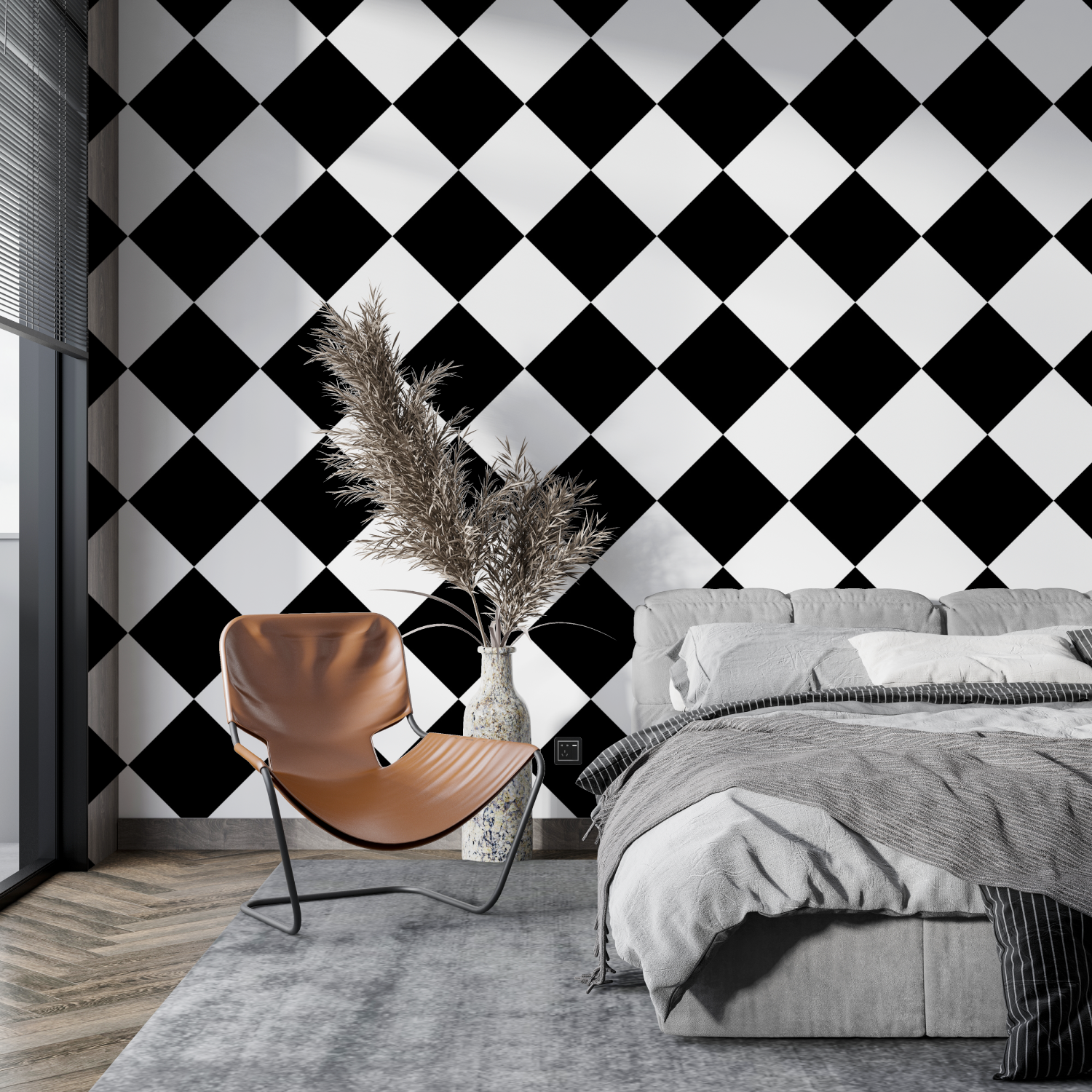 Schwarze Diamant-Tapete | Wandbildtapete