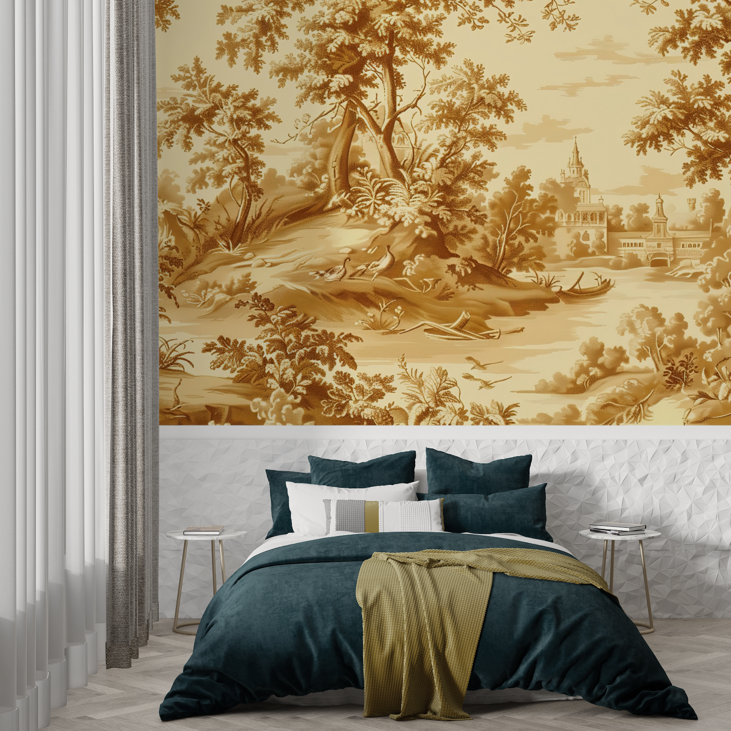 Yellow Landscape Toile Wallpaper | Murals Wallpaper