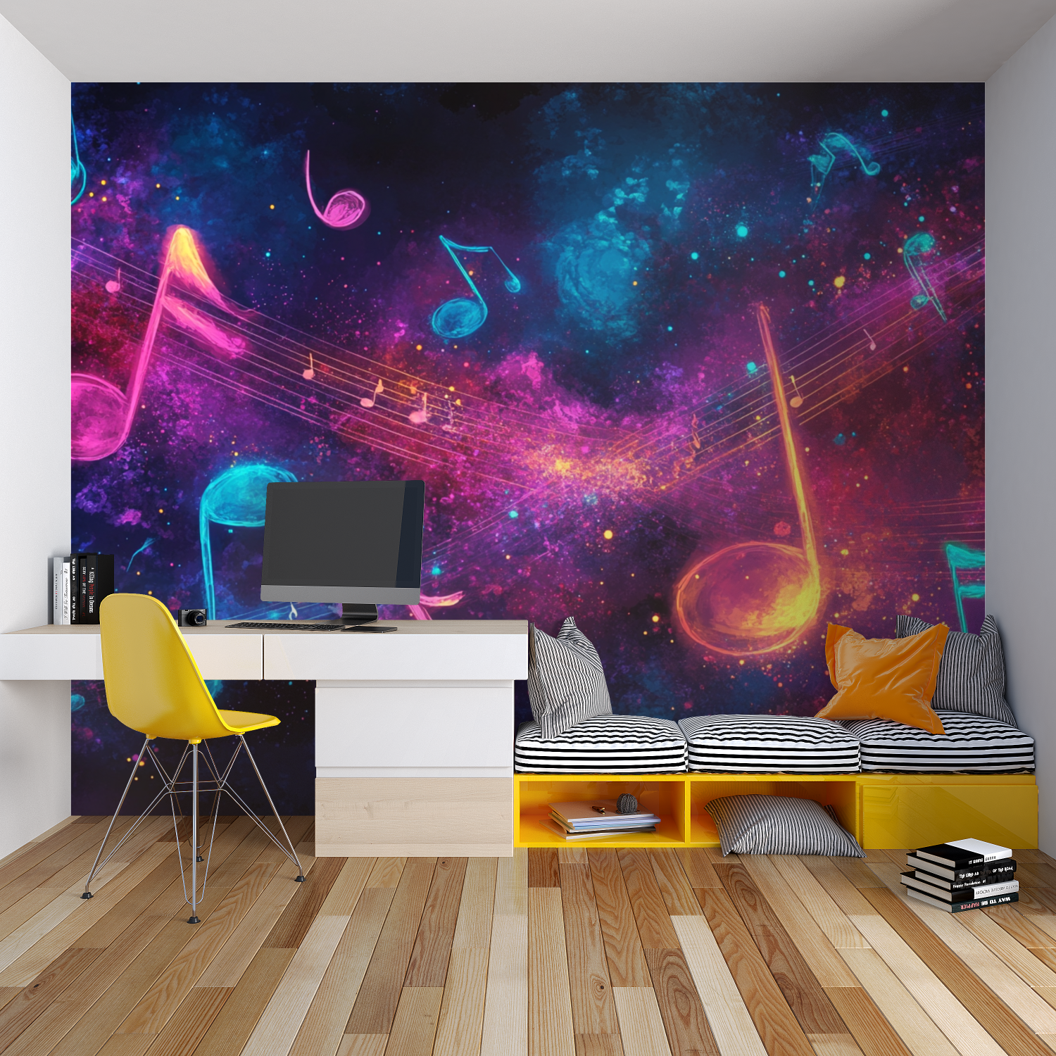 Tapete mit Teenagermusik-Motiv | Wandtapete