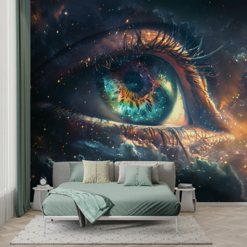 3D-Weltraum-Tapete mit optischer Illusion | Wandbildtapete