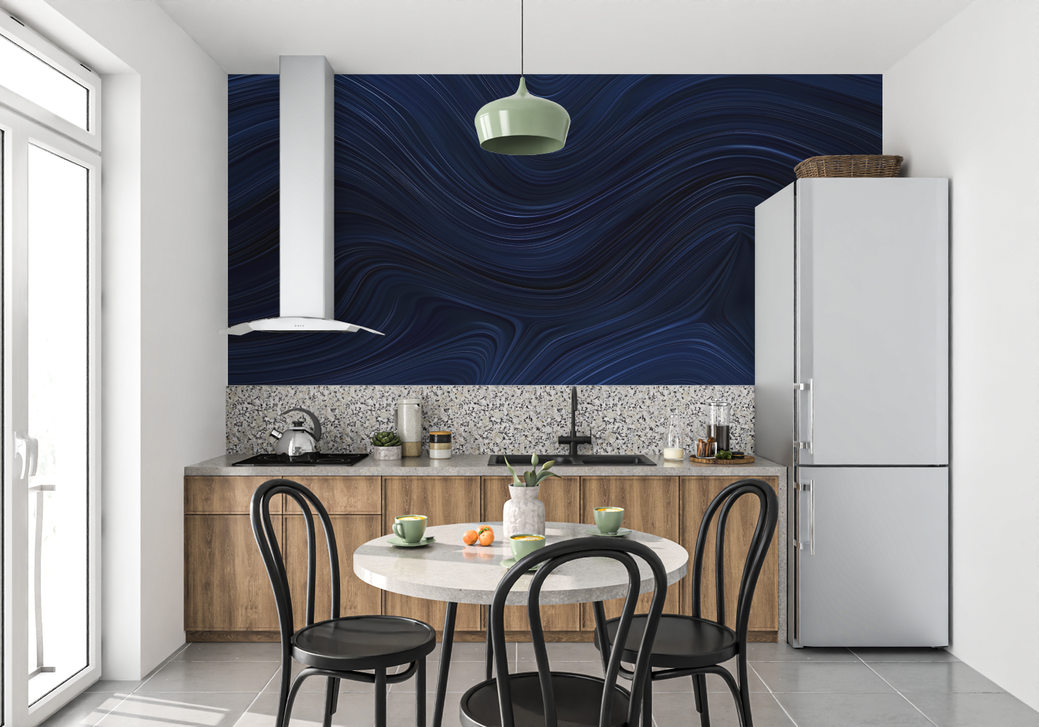 Non-Woven Night Blue Wallpaper | Murals Wallpaper