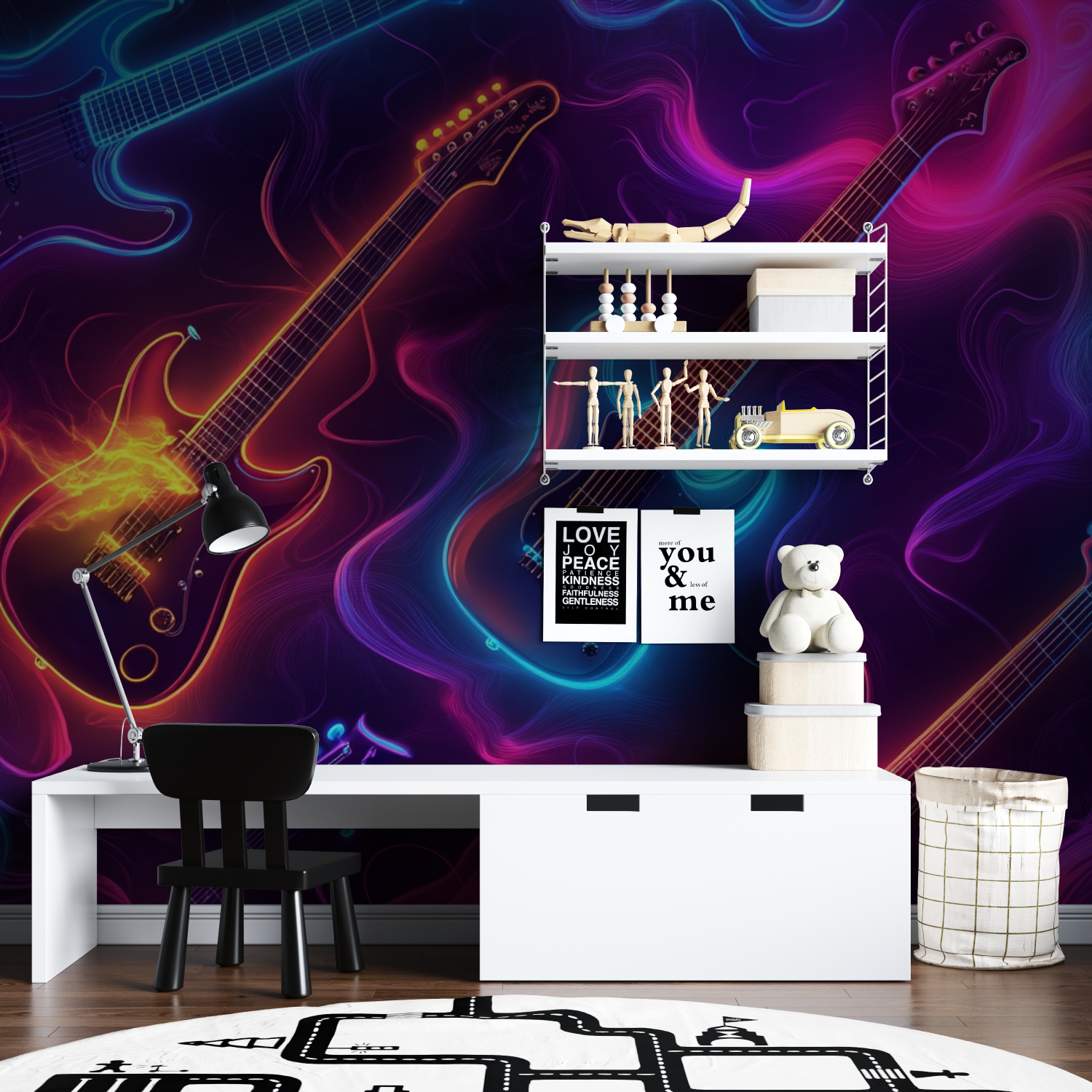 Musiktapete mit Print | Wandtapete