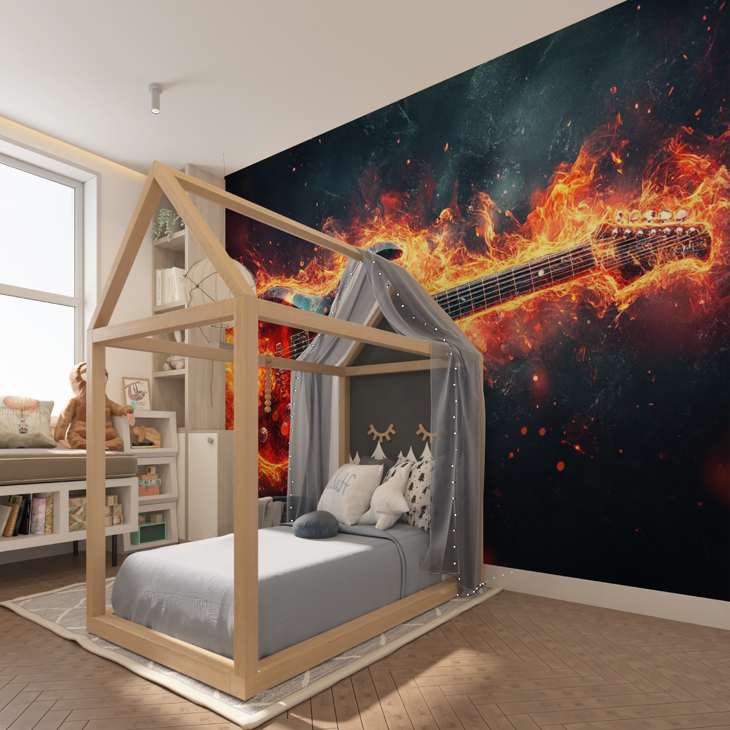 Musik-Gitarren-Hintergrundbild | Wandbild-Hintergrundbild