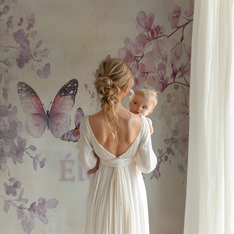 Name Wallpaper Pink Butterflies | Murals Wallpaper