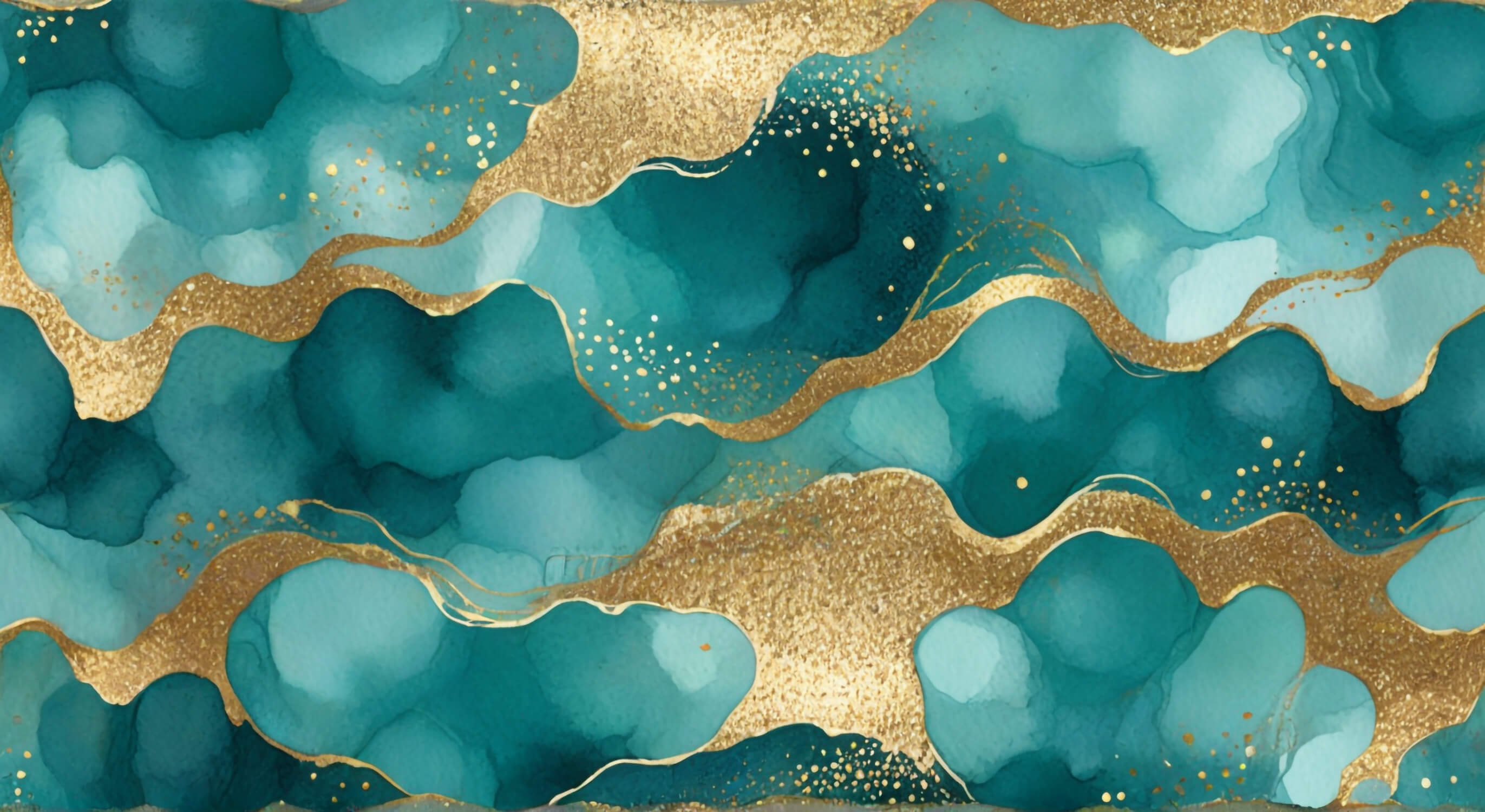Turquoise and Gold Wallpaper | Murals Wallpaper