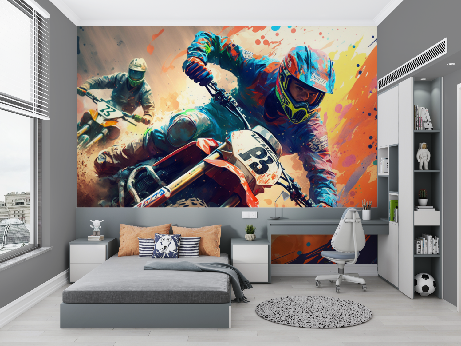 Graffiti Motocross Wall Mural Wallpaper | Murals Wallpaper