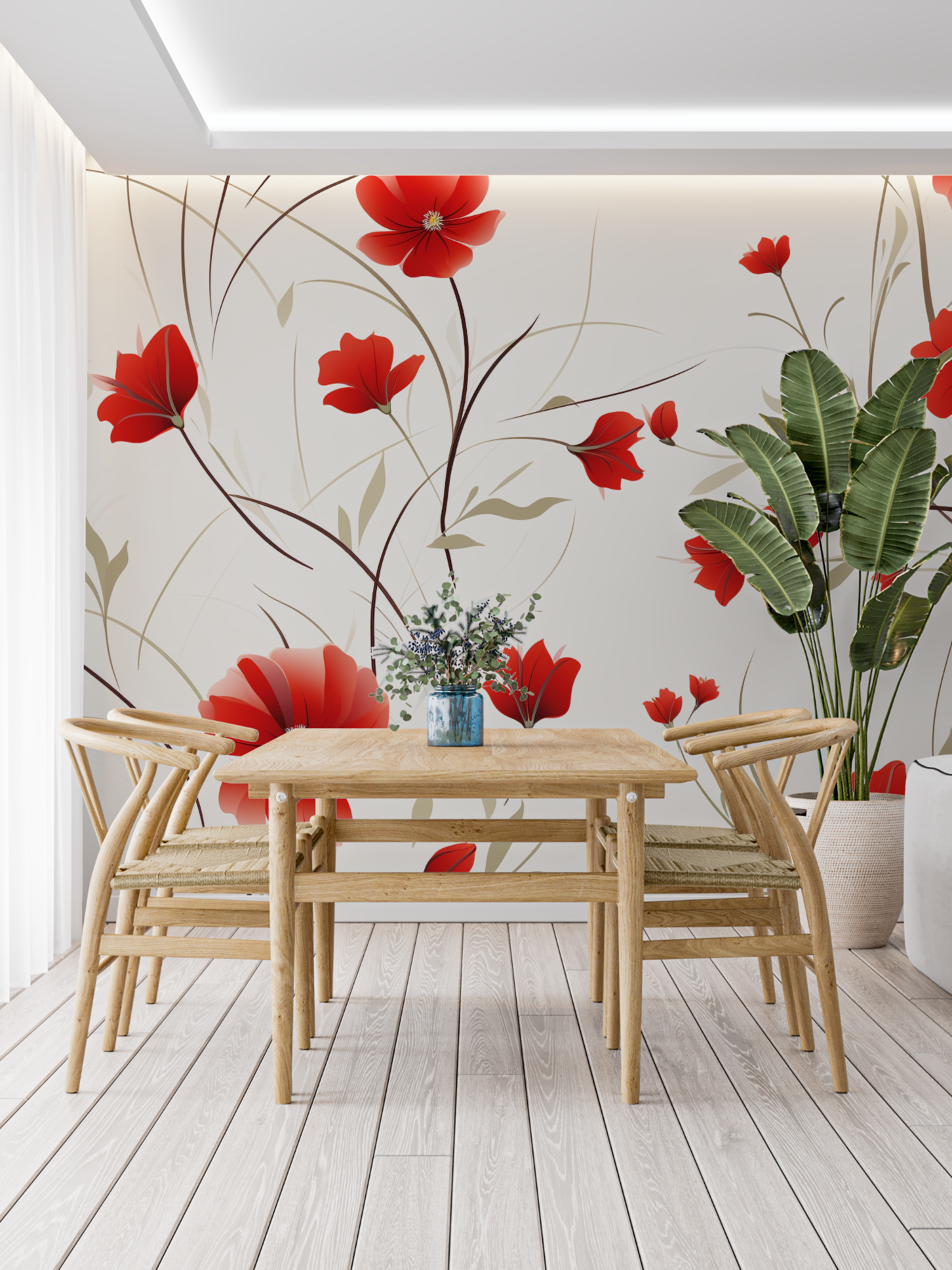 White and Red Wallpaper | Murals Wallpaper