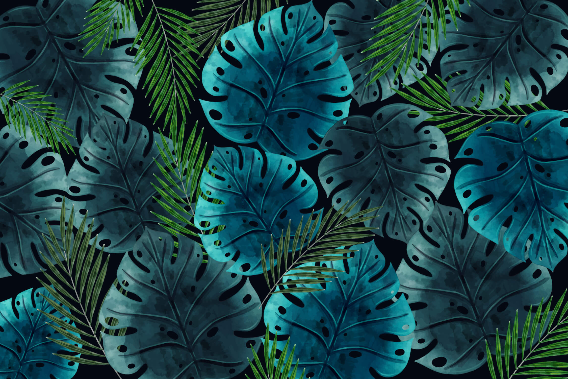 Blue and Green Jungle Wallpaper | Murals Wallpaper