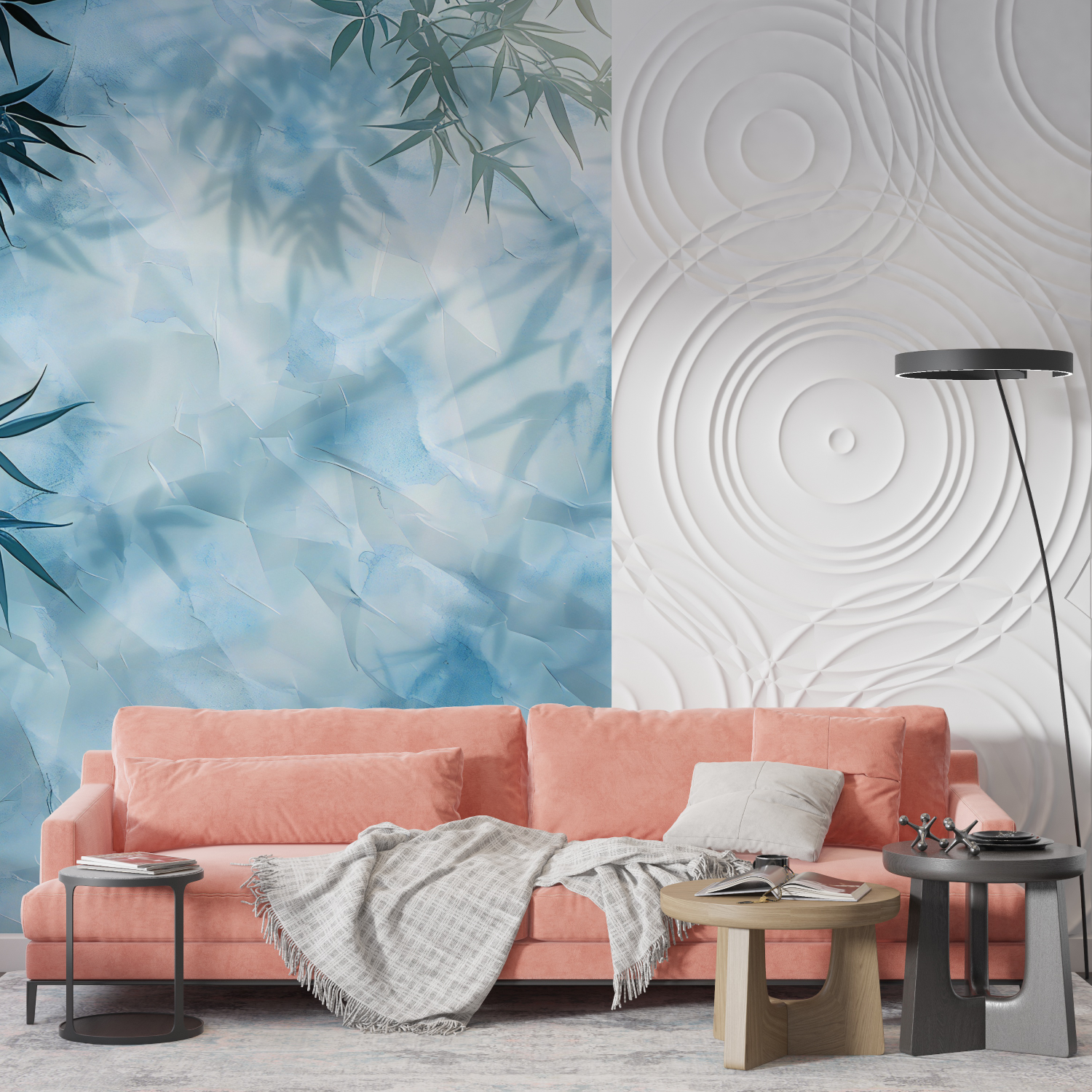 Blaue Bambus-Tapete | Wandbilder Tapete