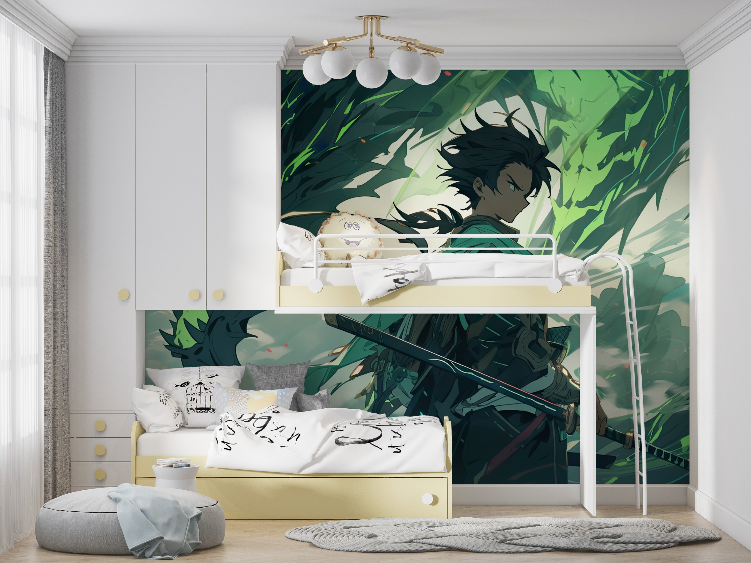 Grüne Drachentapete | Wandbildtapete