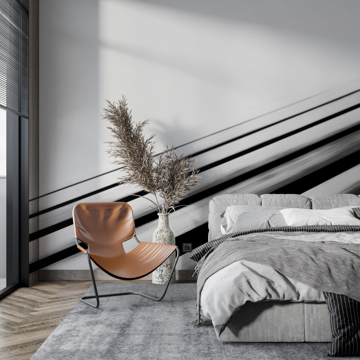 Schwarze Grafiktapete | Wandbildtapete