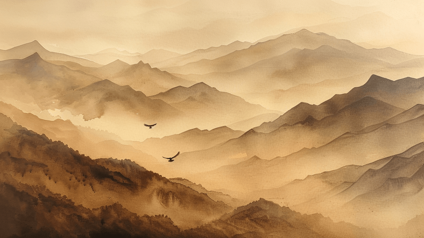 Terracotta Mountain in Fog Wallpaper | Murals Wallpaper