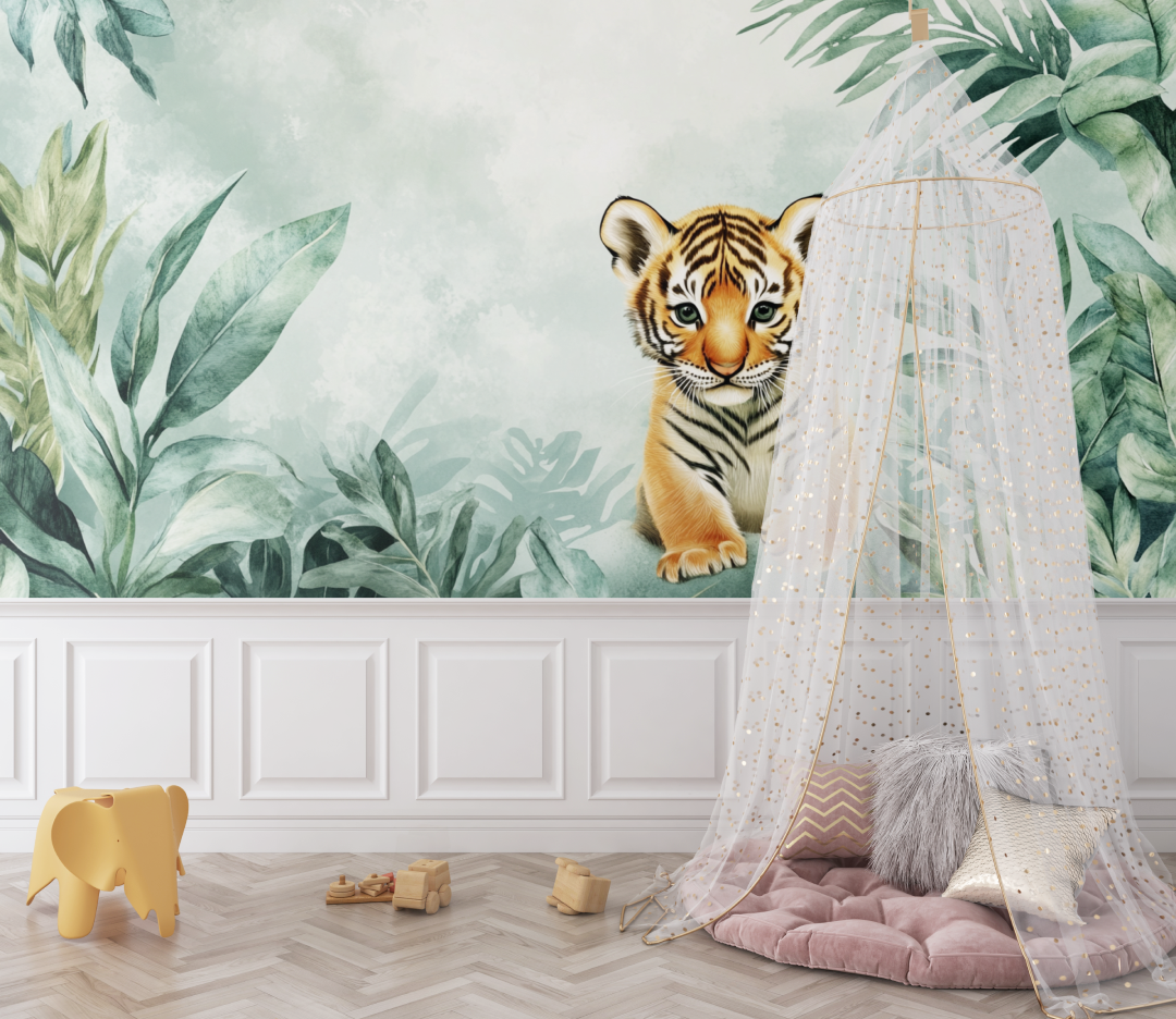 Soft Jungle Tiger Wallpaper | Murals Wallpaper