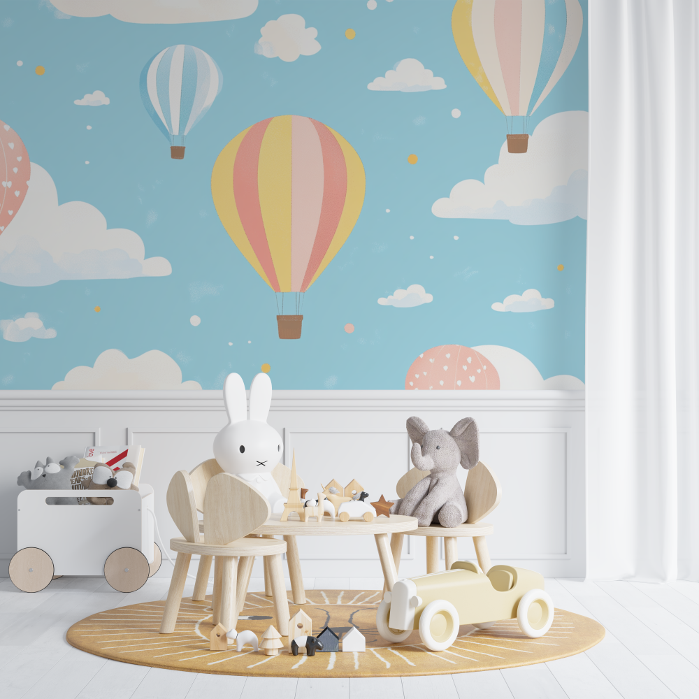 Heißluftballon und Sternenhimmel Wallpaper | Murals Wallpaper