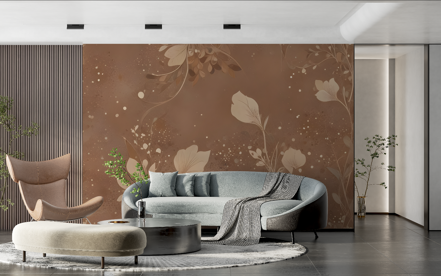 Dark Brown Cocooning Wallpaper | Murals Wallpaper