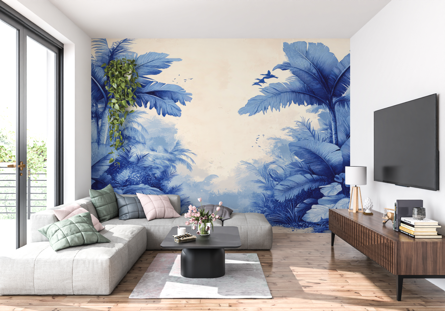Exotic Blue Landscape Mural Wallpaper | Murals Wallpaper