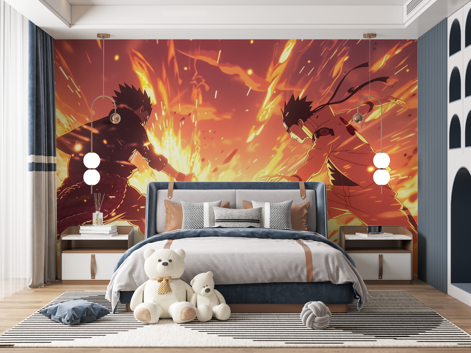 Explosive Combat Anime Wallpaper | Murals Wallpaper