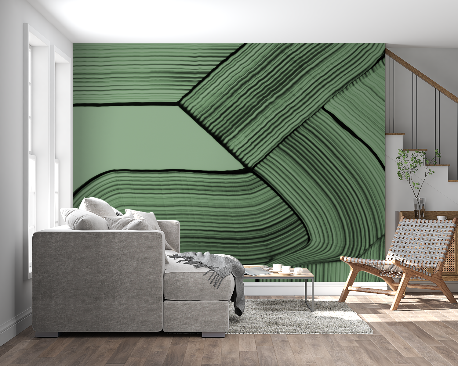 Graphic Green Wallpaper | Murals Wallpaper