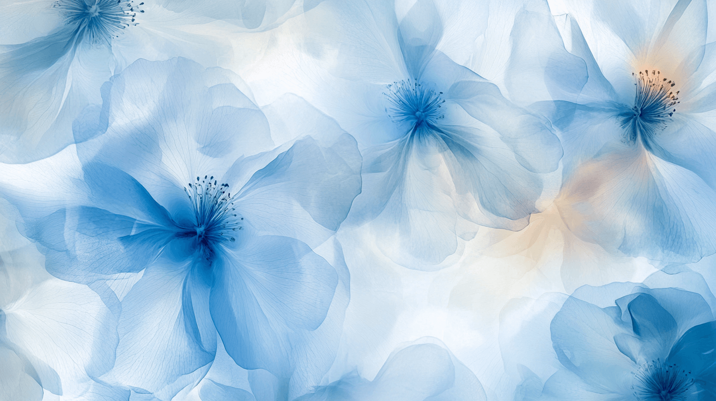 Watercolor Blue Flowers Wallpaper X-Ray | Murals Wallpaper