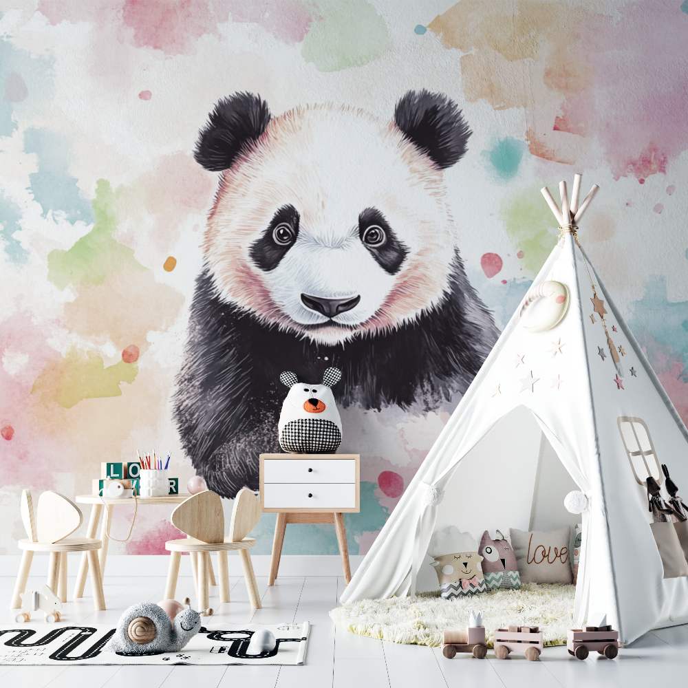Panda Wallpaper and Pastel Colors | Murals Wallpaper