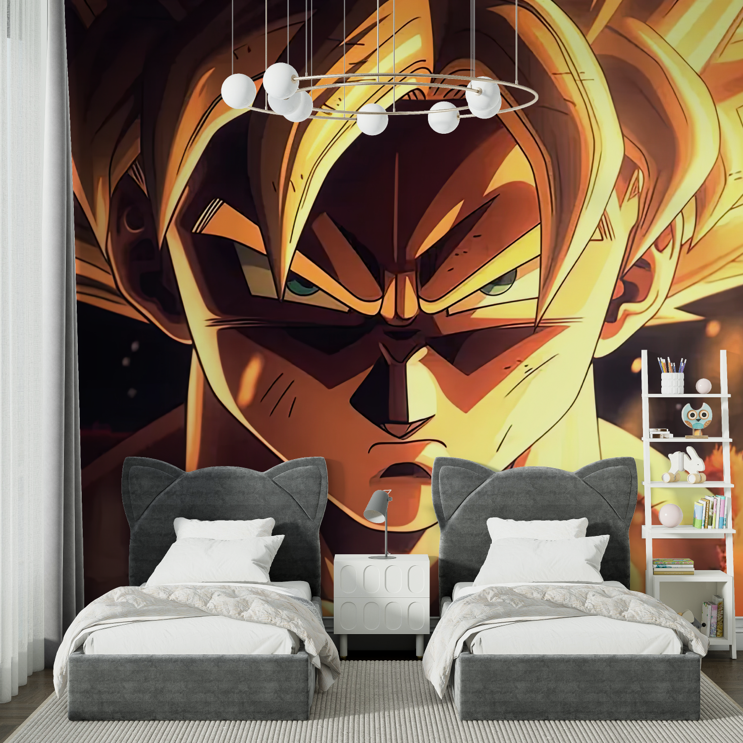 Tapeten Dbz visage Vegeta – chambre garçon lit