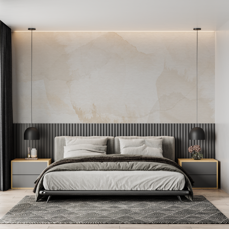 Beigefarbenes Aquarell-Wandbild für Erwachsene