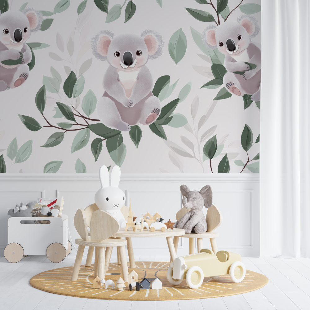Koala und Soft Foliage Tapete | Wandbilder Tapete